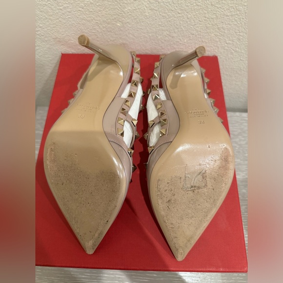 Valentino Rockstud Pointed Pump - Poudre/Nude - Size 38 (7.5/8) Great Condition - Picture 6 of 15